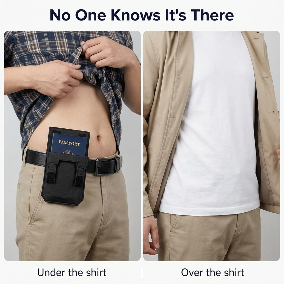 Undercarry Hidden Travel Pouch,Passport,Cash & Card Holder
